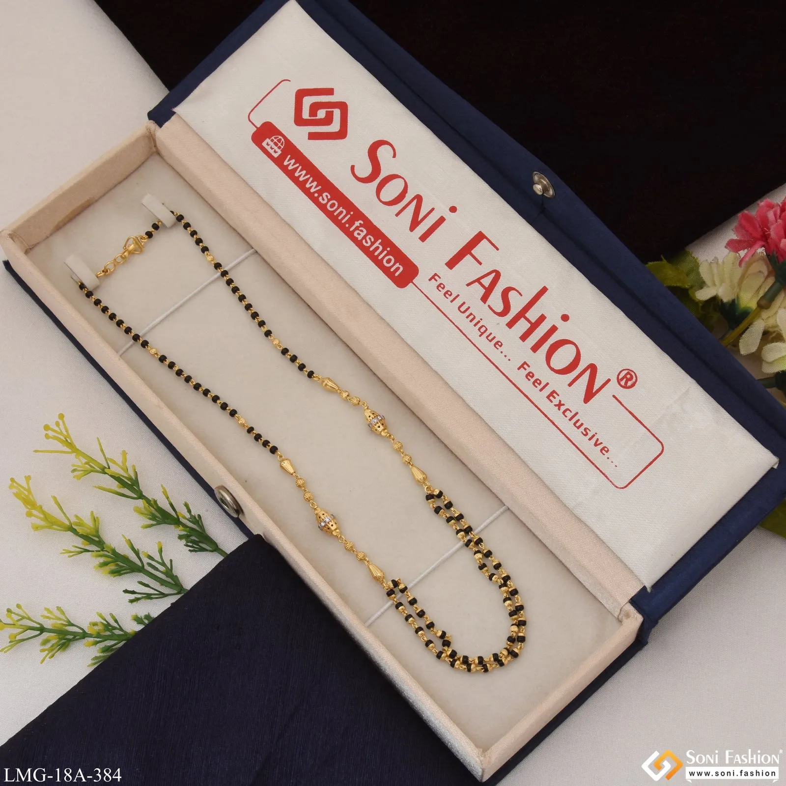 1 Gram Gold Plated Beautiful Design Mangalsutra for Women - Style A384