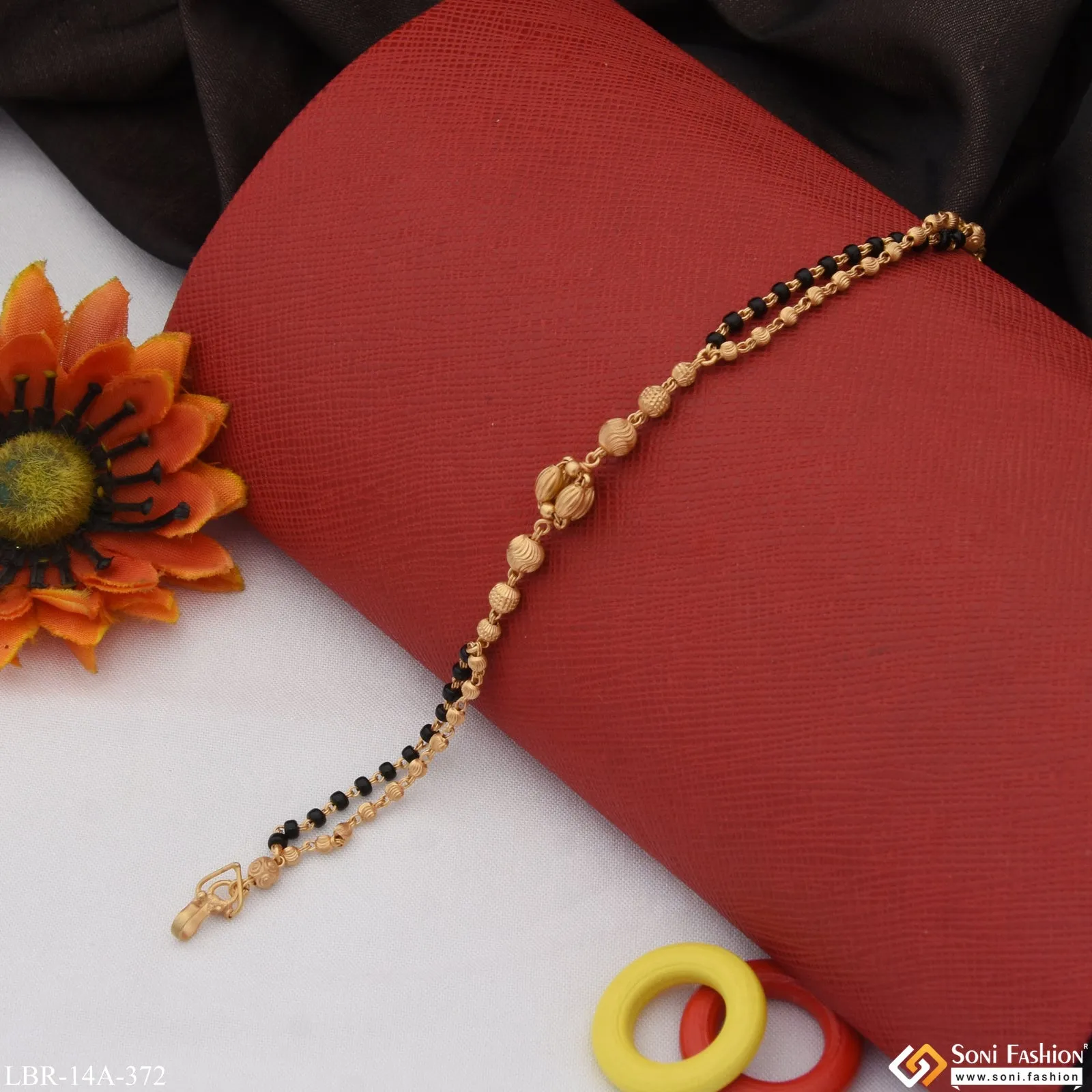 1 Gram Gold Plated Fancy Design Mangalsutra Bracelet for Women - Style A372
