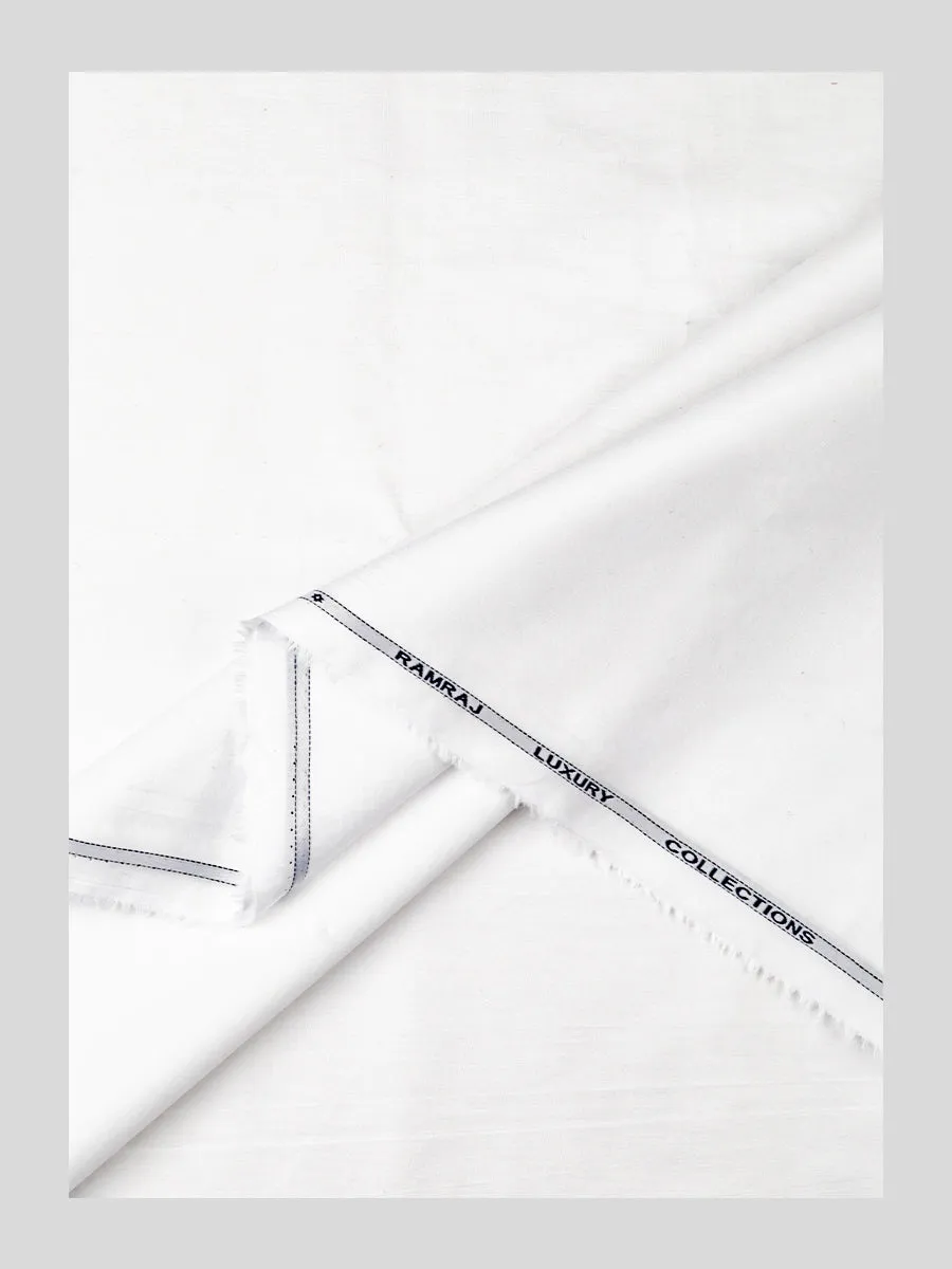 Premium 100% Luxury Cotton White Shirt Fabric with Giza Touch 5050 Blend