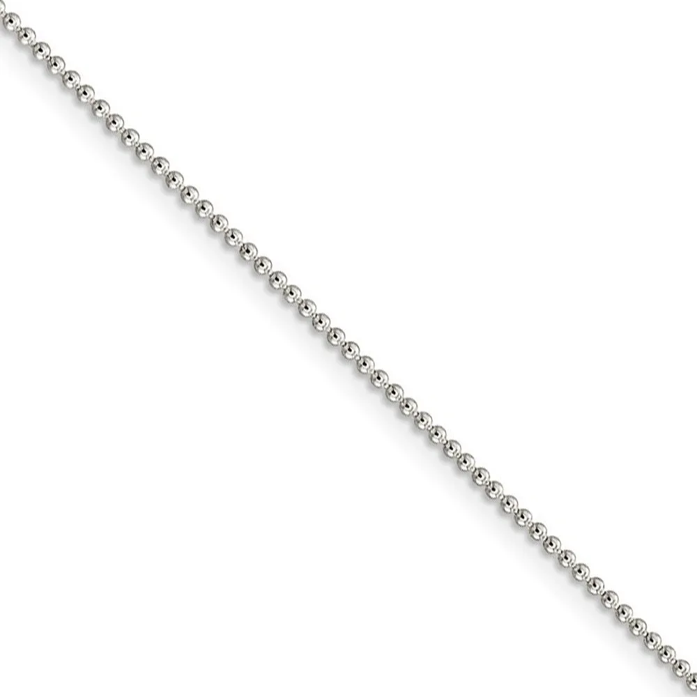 1.25mm, Sterling Silver Hollow Bead Chain Necklace