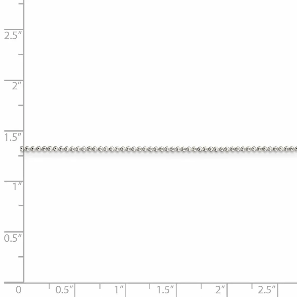 1.25mm, Sterling Silver Hollow Bead Chain Necklace