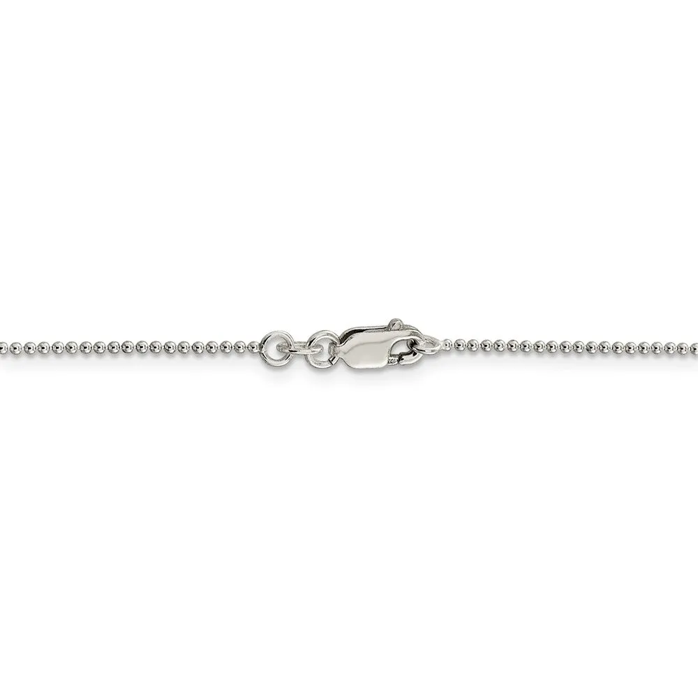 1.25mm, Sterling Silver Hollow Bead Chain Necklace