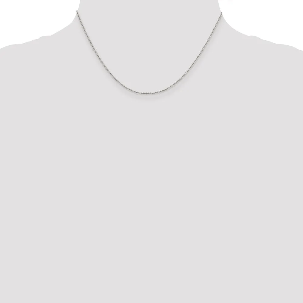 1.25mm, Sterling Silver Hollow Bead Chain Necklace