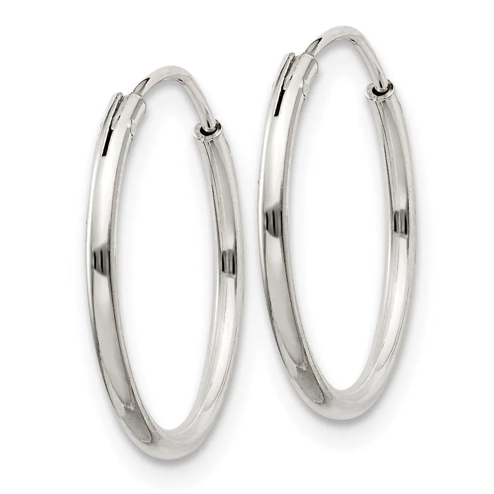 1.3mm, Sterling Silver, Endless Hoop Earrings - 16mm (5/8 Inch)