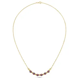 14K Gold Geode Pendant with Garnet