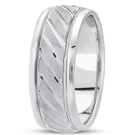 14K Gold Mens Fancy Wedding Band (9mm)