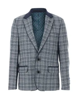 1880 Club Boys Tivoli 15194 Check Jacket, Navy 28