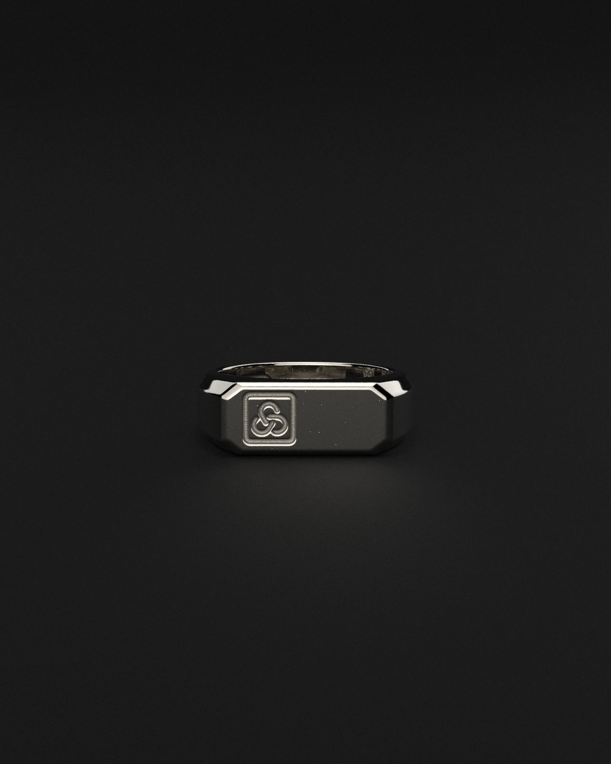 18K Solid White Gold Ring | Signature