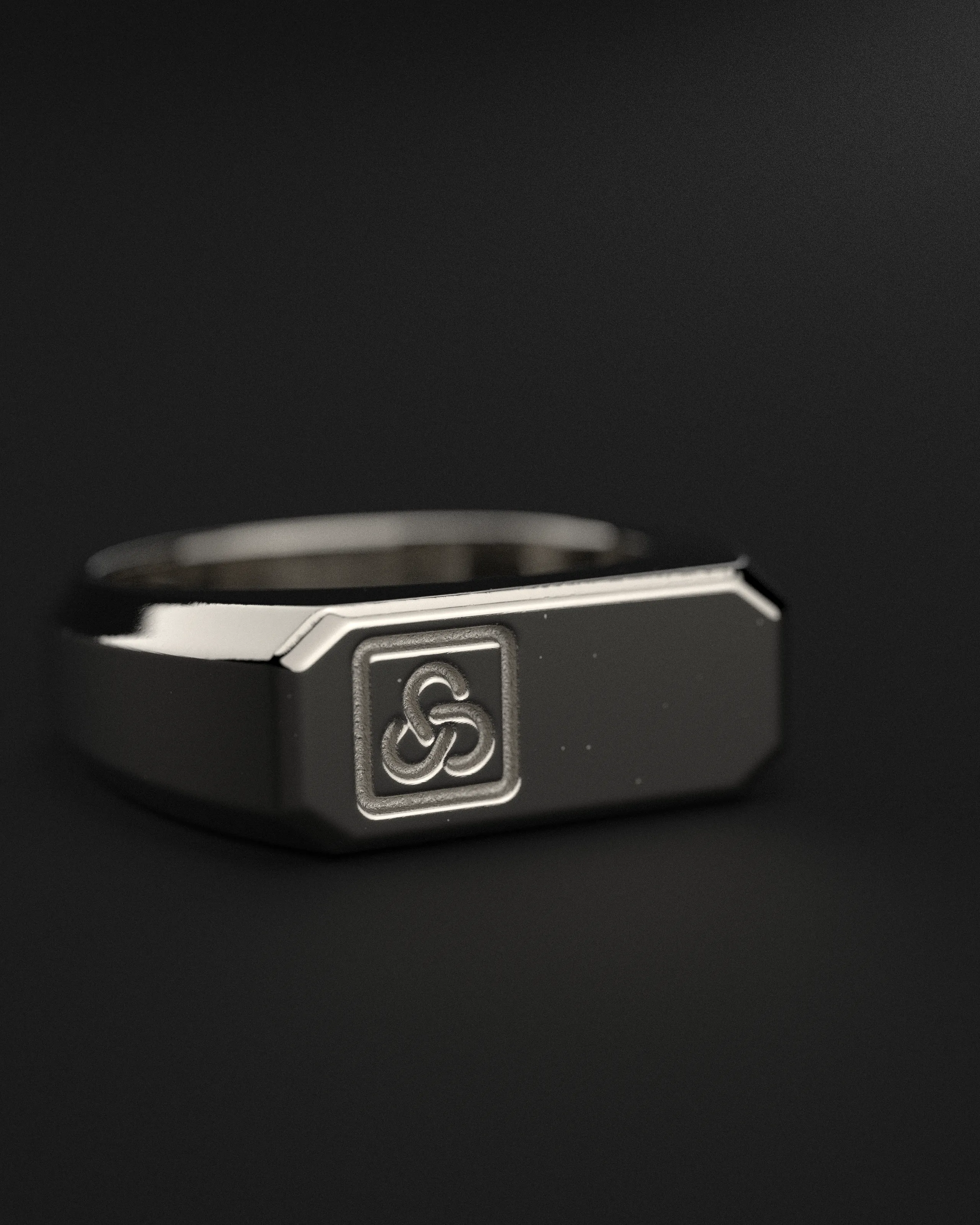 18K Solid White Gold Ring | Signature