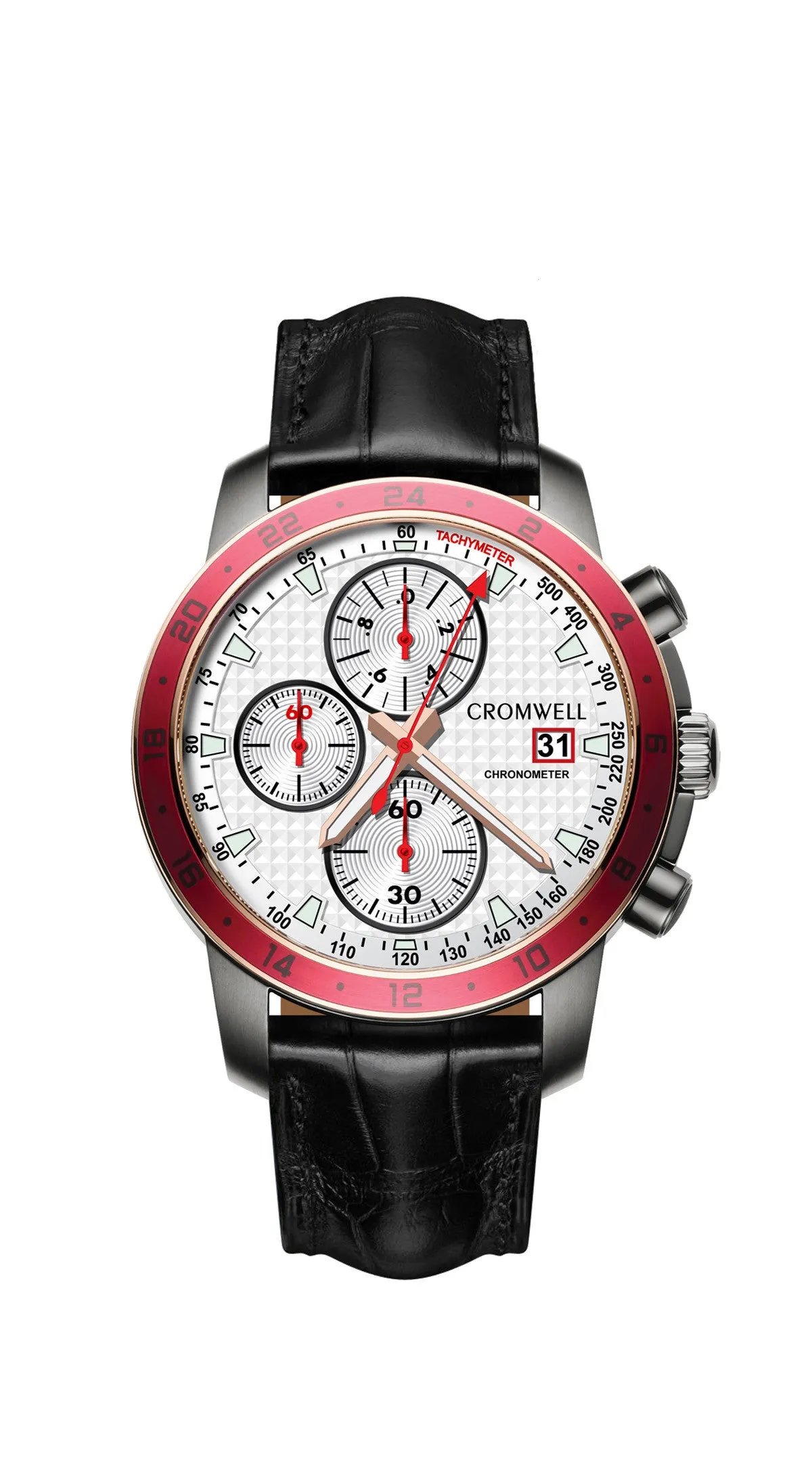 44mm "Montage" - Gunmetal Case, White Face, Chronometer