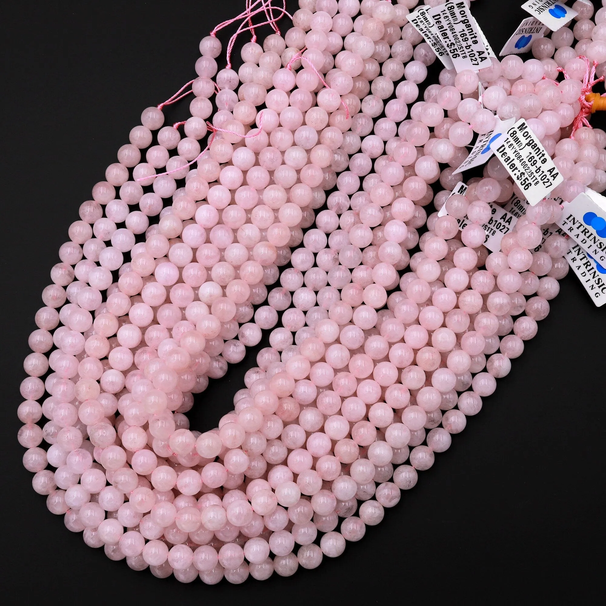 AA Natural Morganite Beads Smooth 6mm 8mm 10mm Round Beads Pink Beryl Aquamarine Gemstone 15.5" Strand