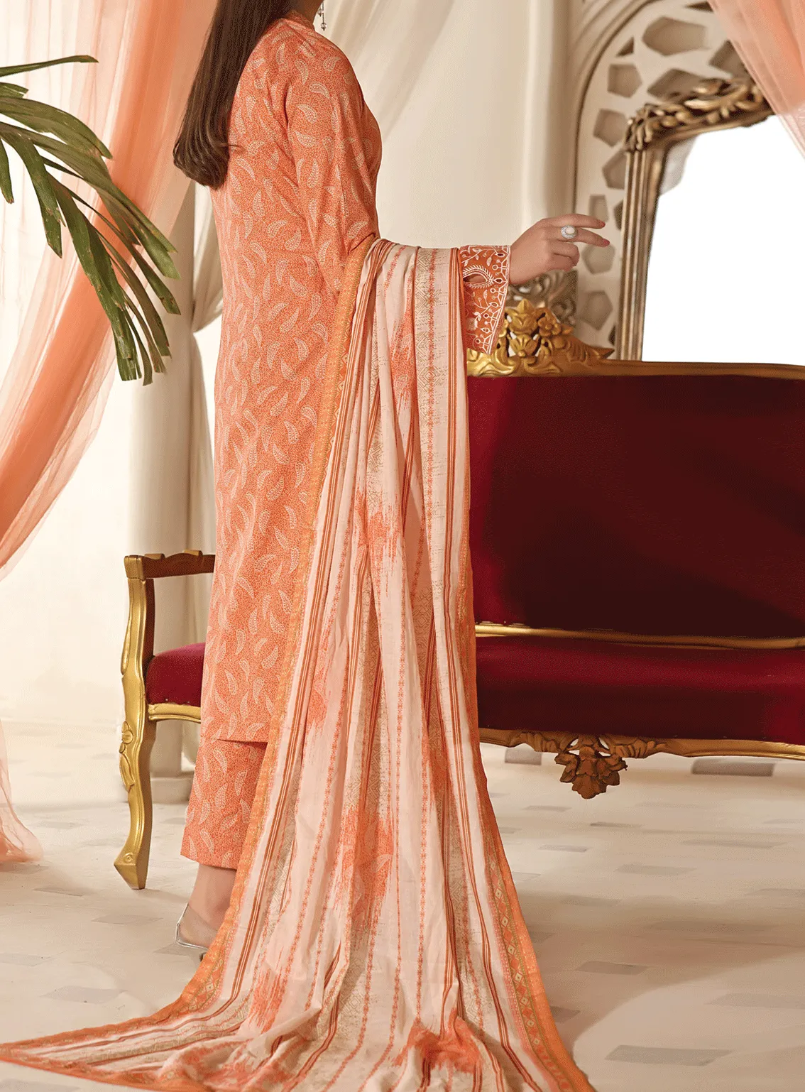Aiza & Momina By VS Textile Embroidered Cotton Unstitched 3 Piece Suit - VS23AMM 19
