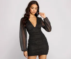 All About The Charming Glitz Mesh Mini Dress