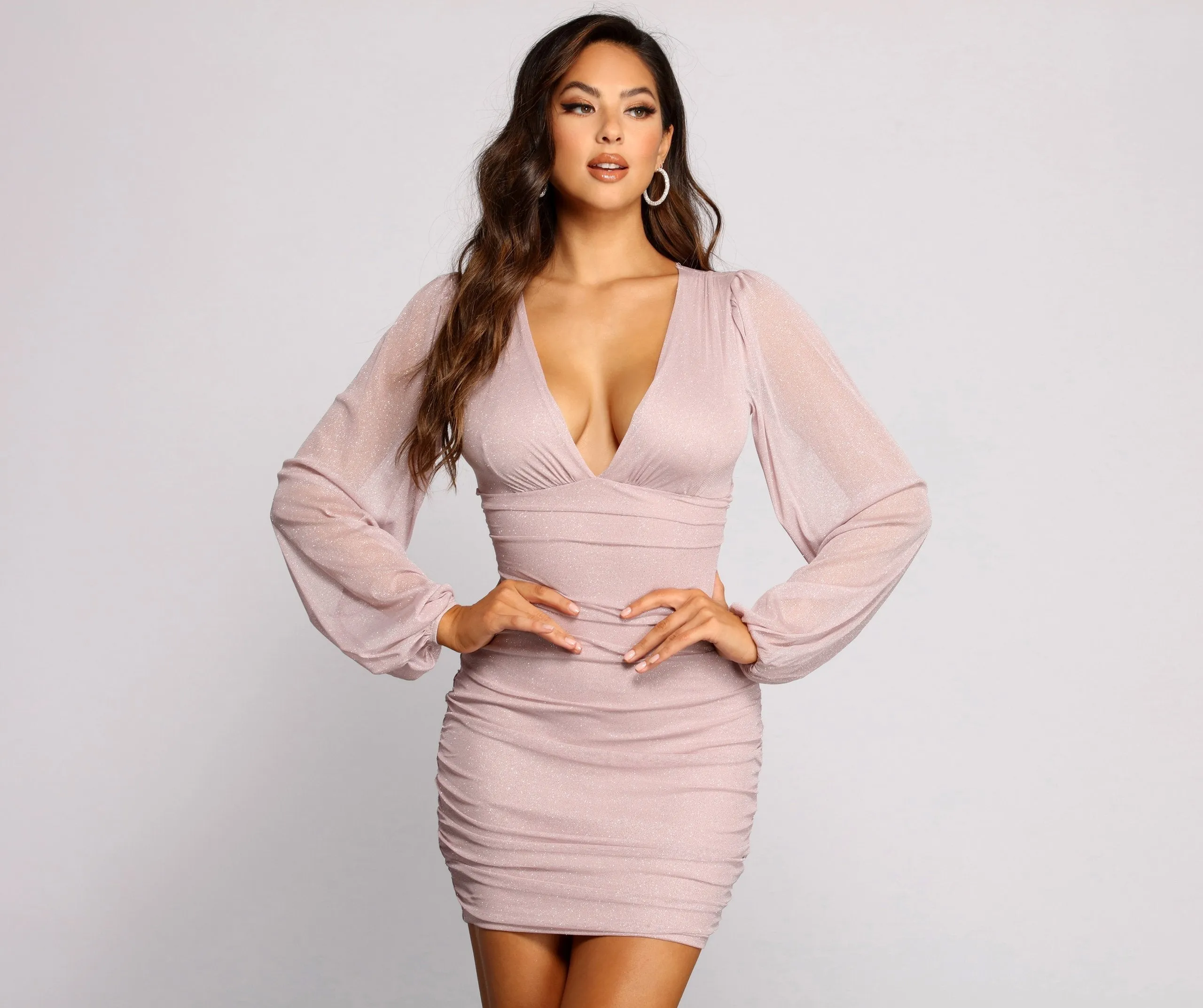 All About The Charming Glitz Mesh Mini Dress