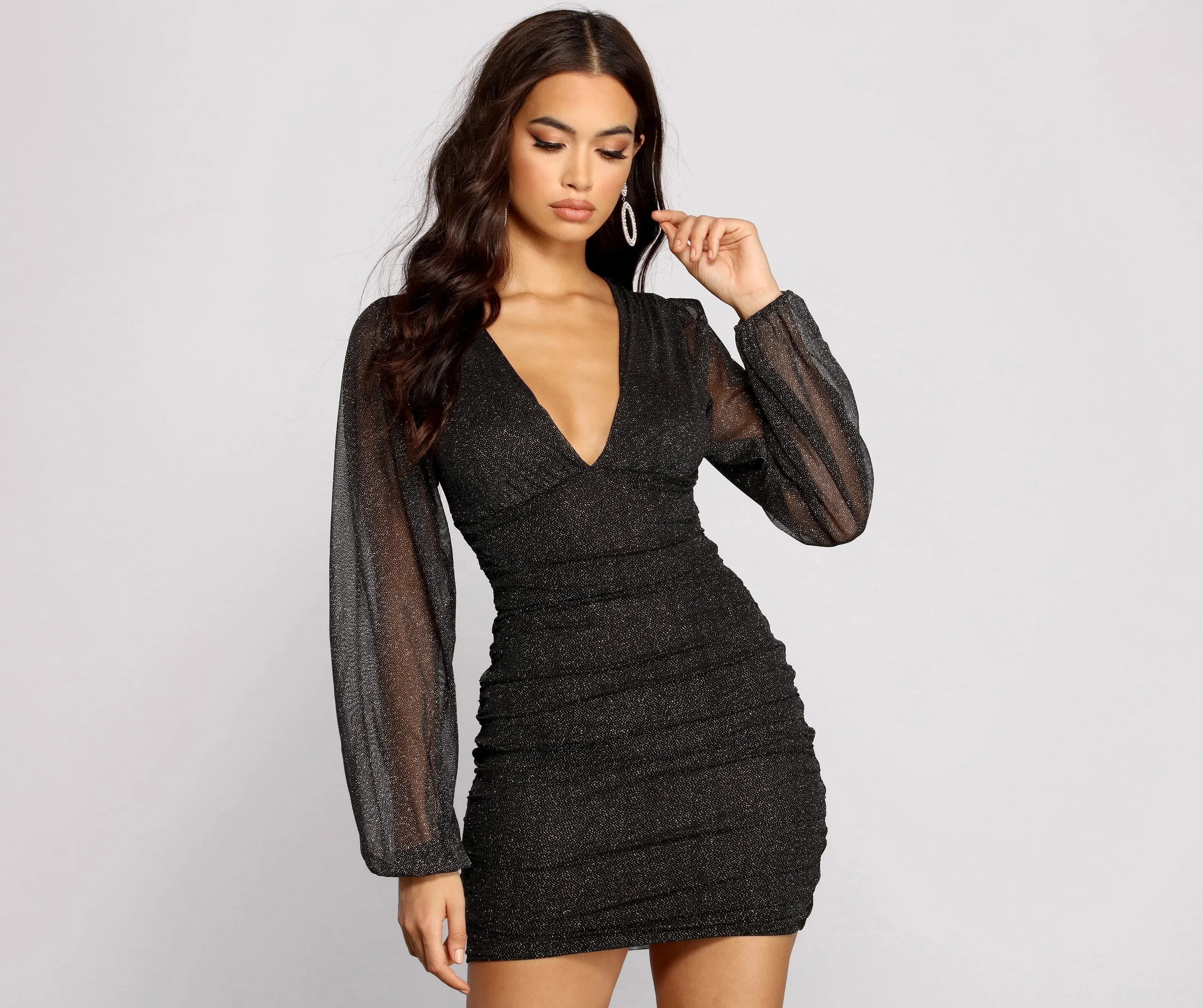 All About The Charming Glitz Mesh Mini Dress