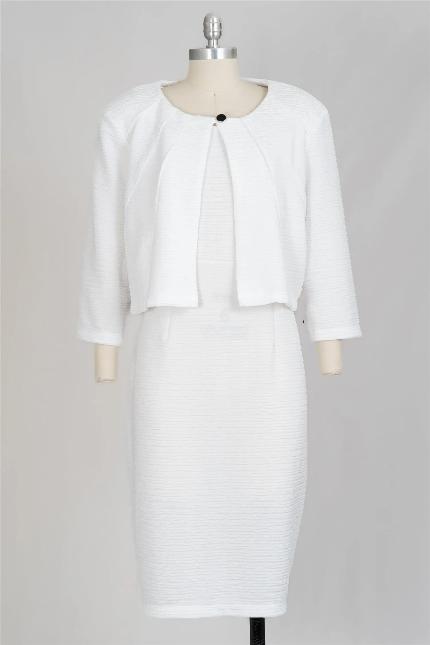 Allen Kay MTXD9115 Two-tone Textured 2pc Jacket Dress