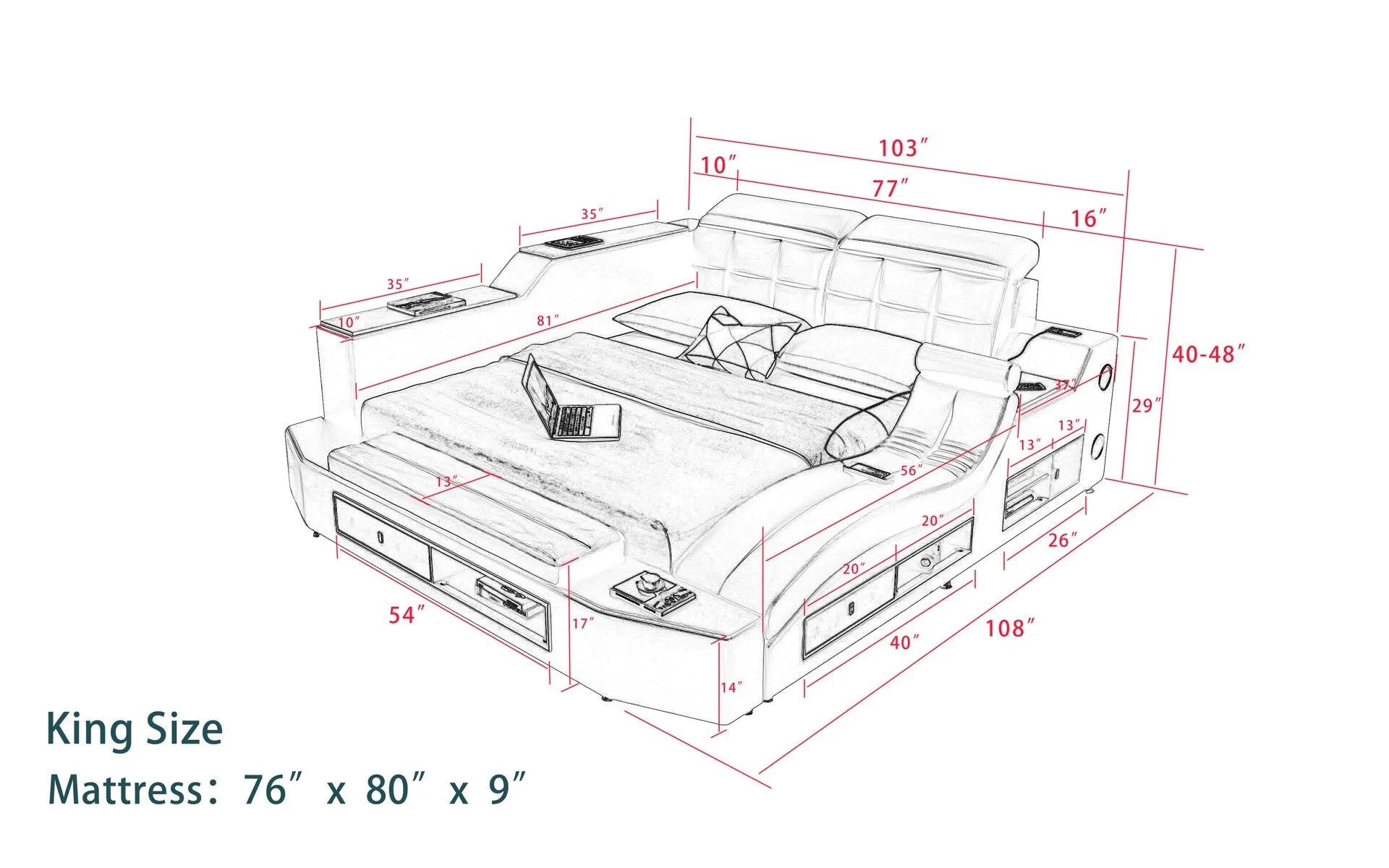 Apollo Modern Multifunctional Smart Bed