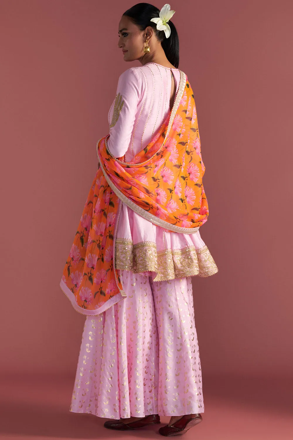 Baby Pink Springbud Sharara Set