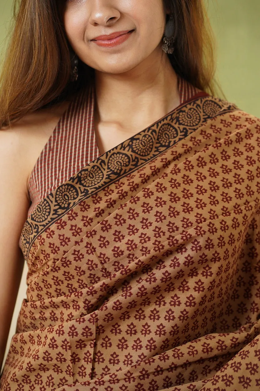 Bagh Hand Block Printed Cotton Saree
