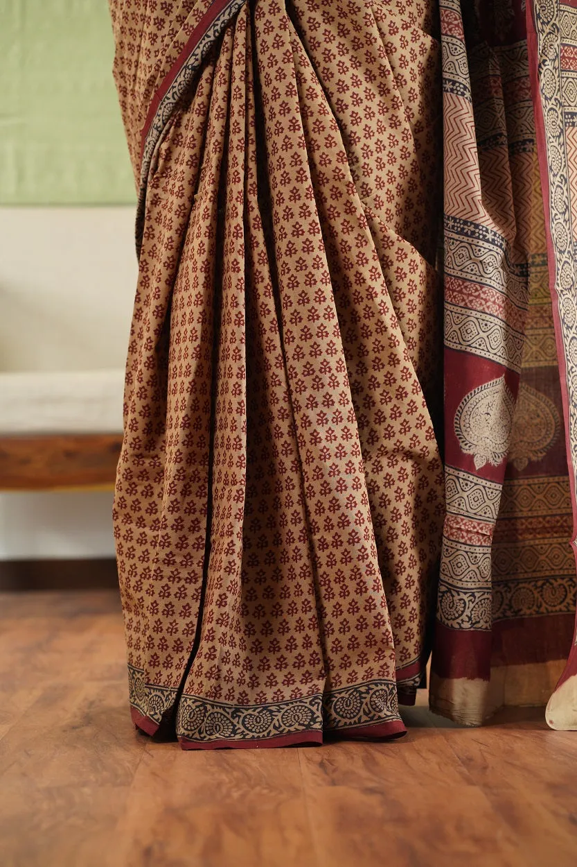Bagh Hand Block Printed Cotton Saree
