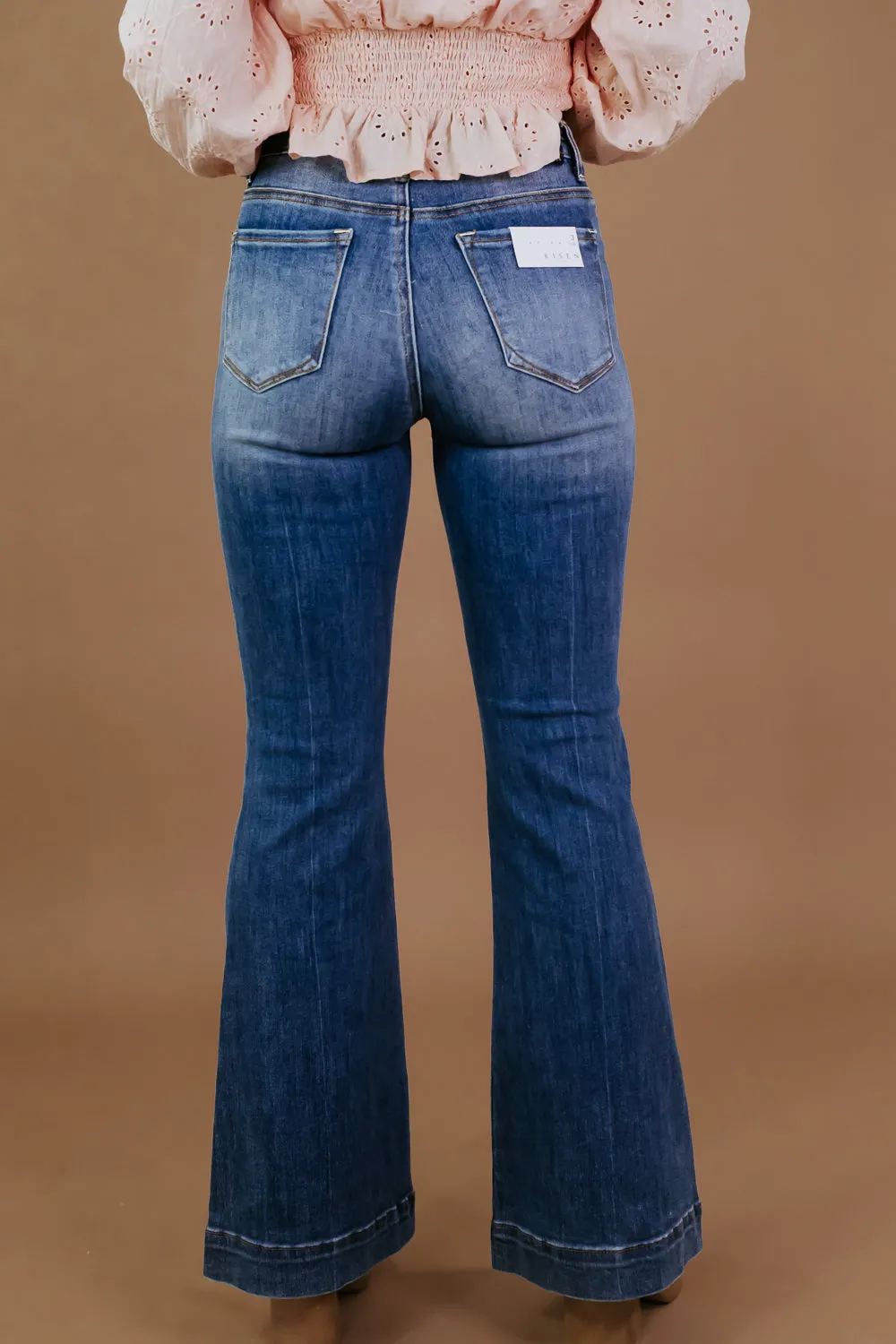 Beau Bell Bottom Trouser, Medium Wash RISEN