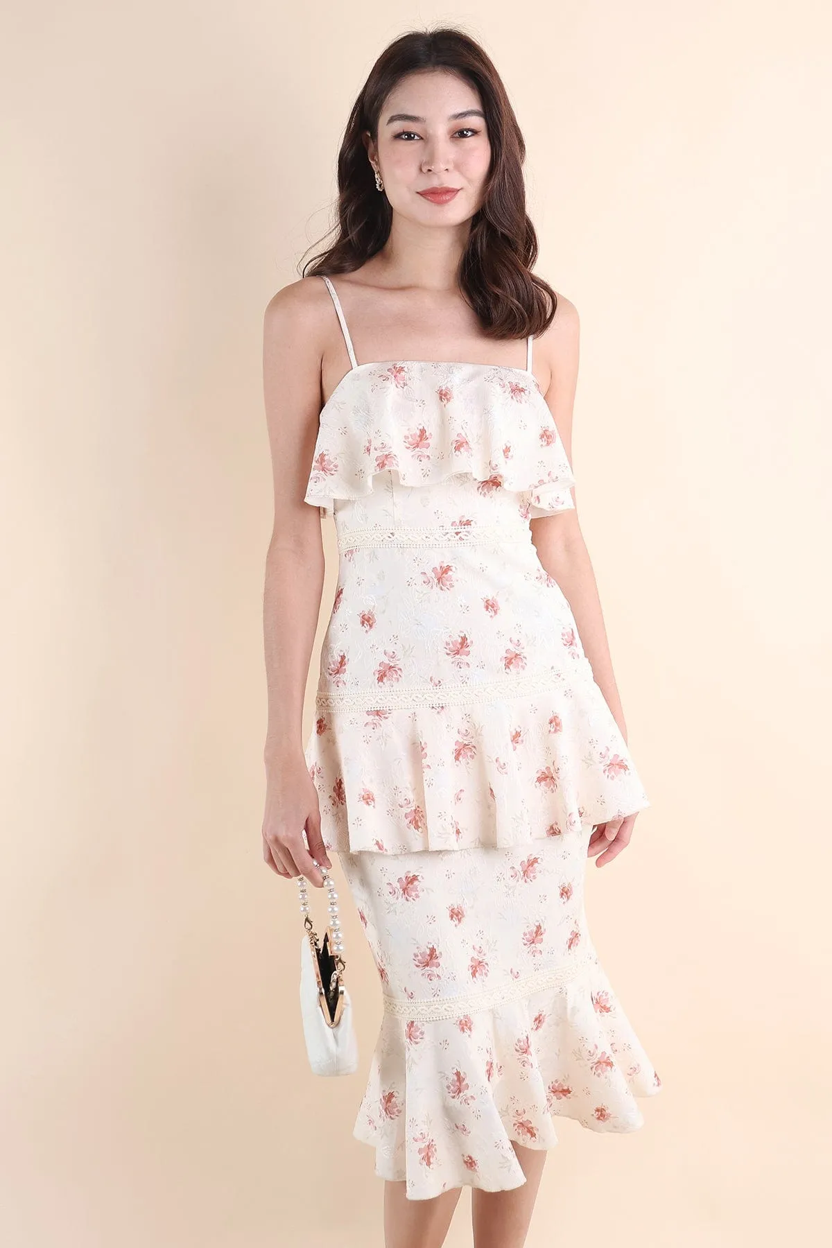BEAUDEN RUFFLES DRESS IN ROSE
