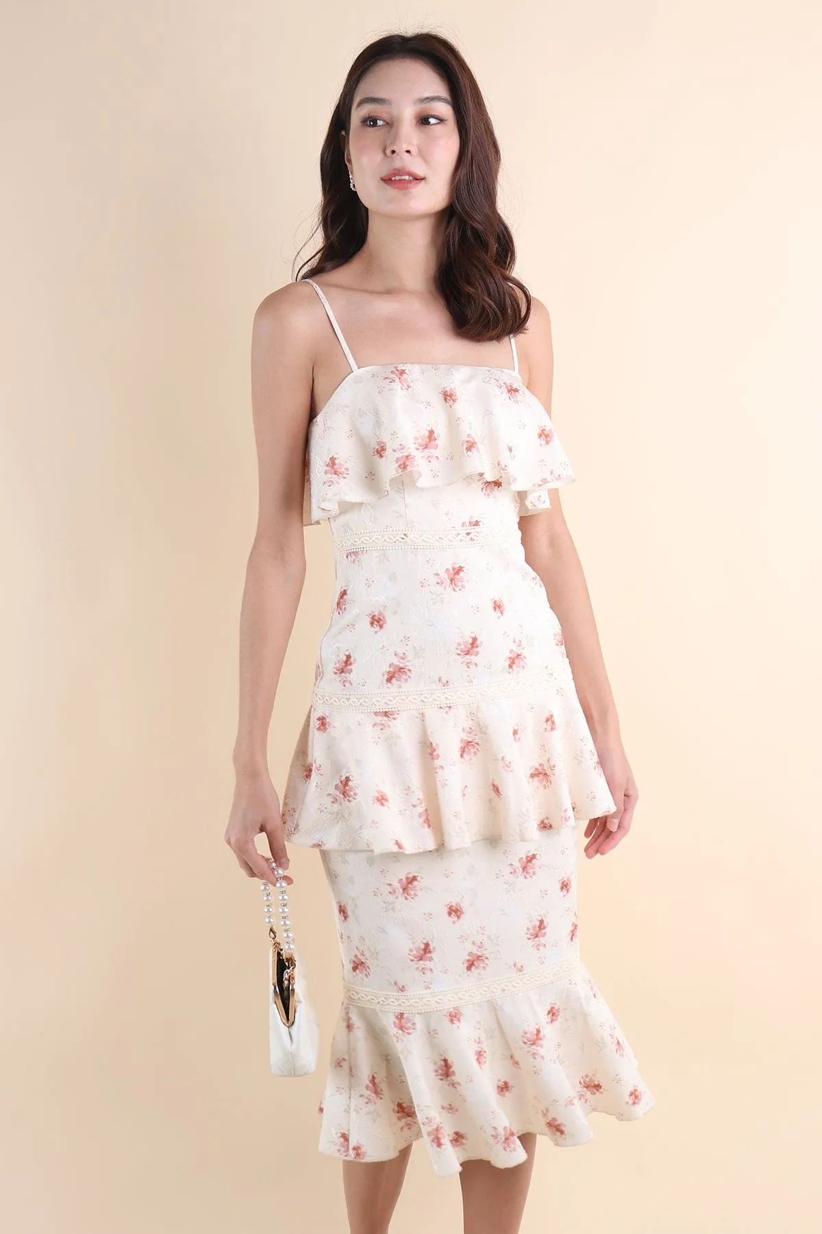 BEAUDEN RUFFLES DRESS IN ROSE