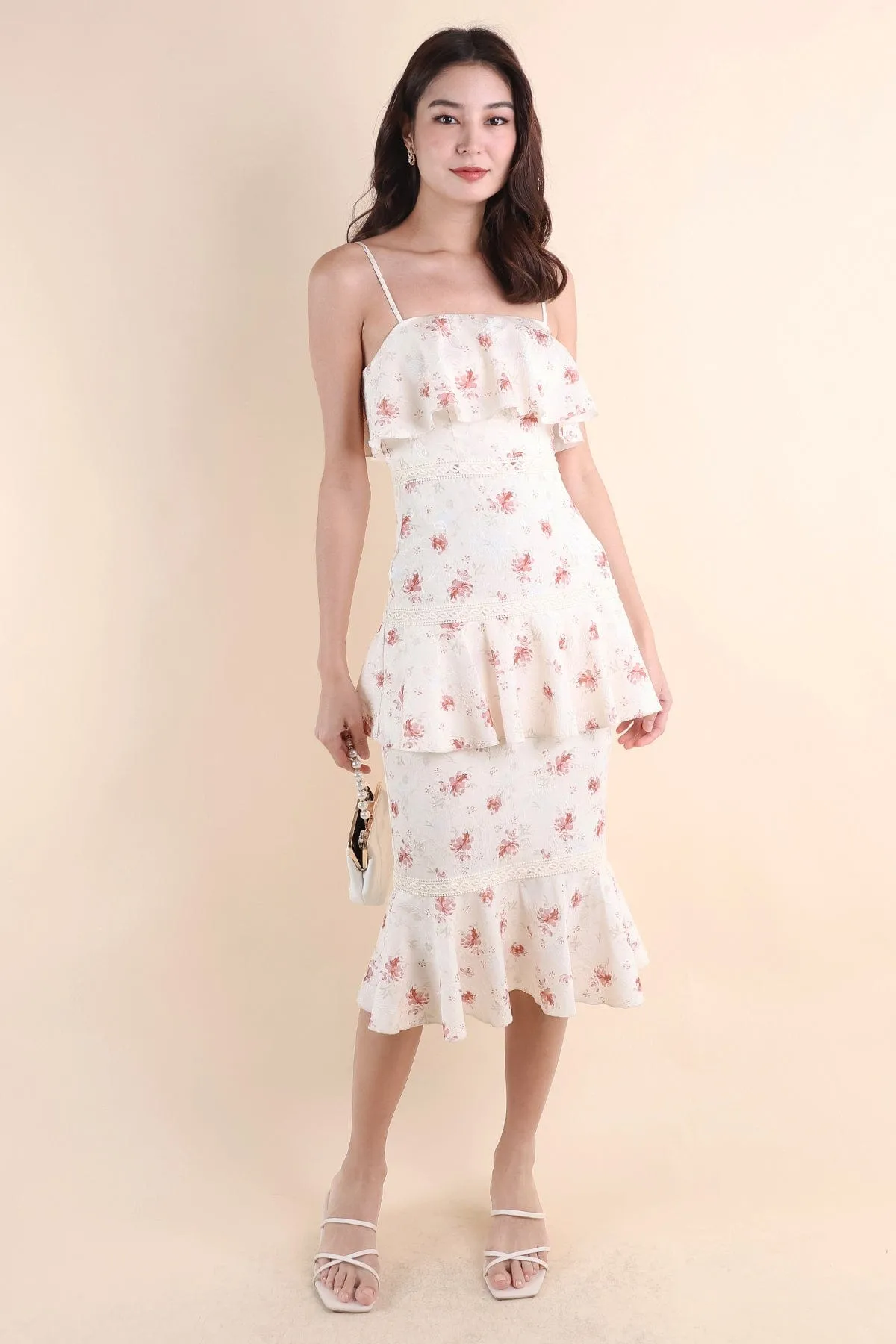 BEAUDEN RUFFLES DRESS IN ROSE