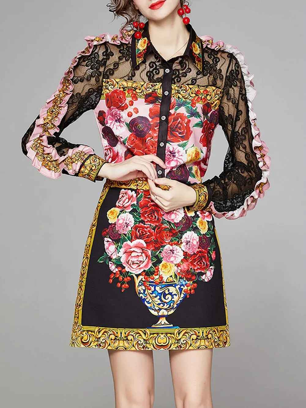 BEGONIA Blouse & Skirt Set
