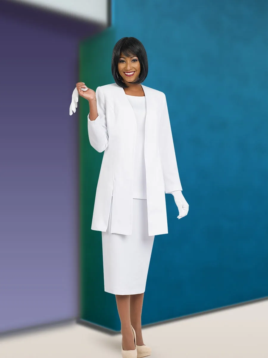 Ben Marc 2296 Long Open Jacket with Shell and Skirt - 3pc Suit