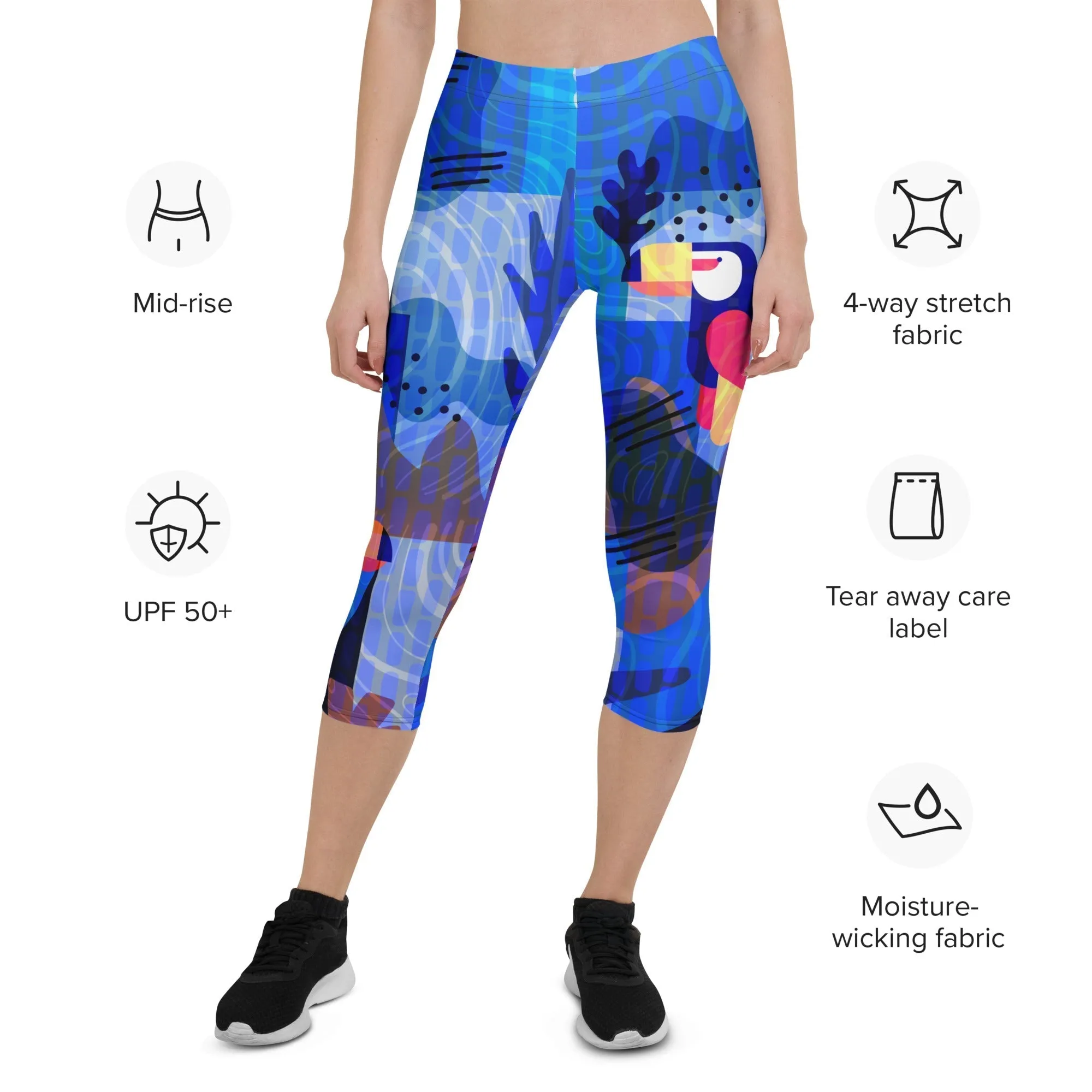 Blue Abstract Capris