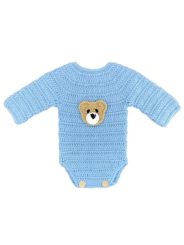 Blue Teddy Crochet Bodysuit