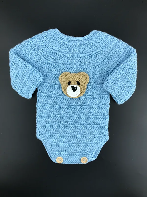 Blue Teddy Crochet Bodysuit