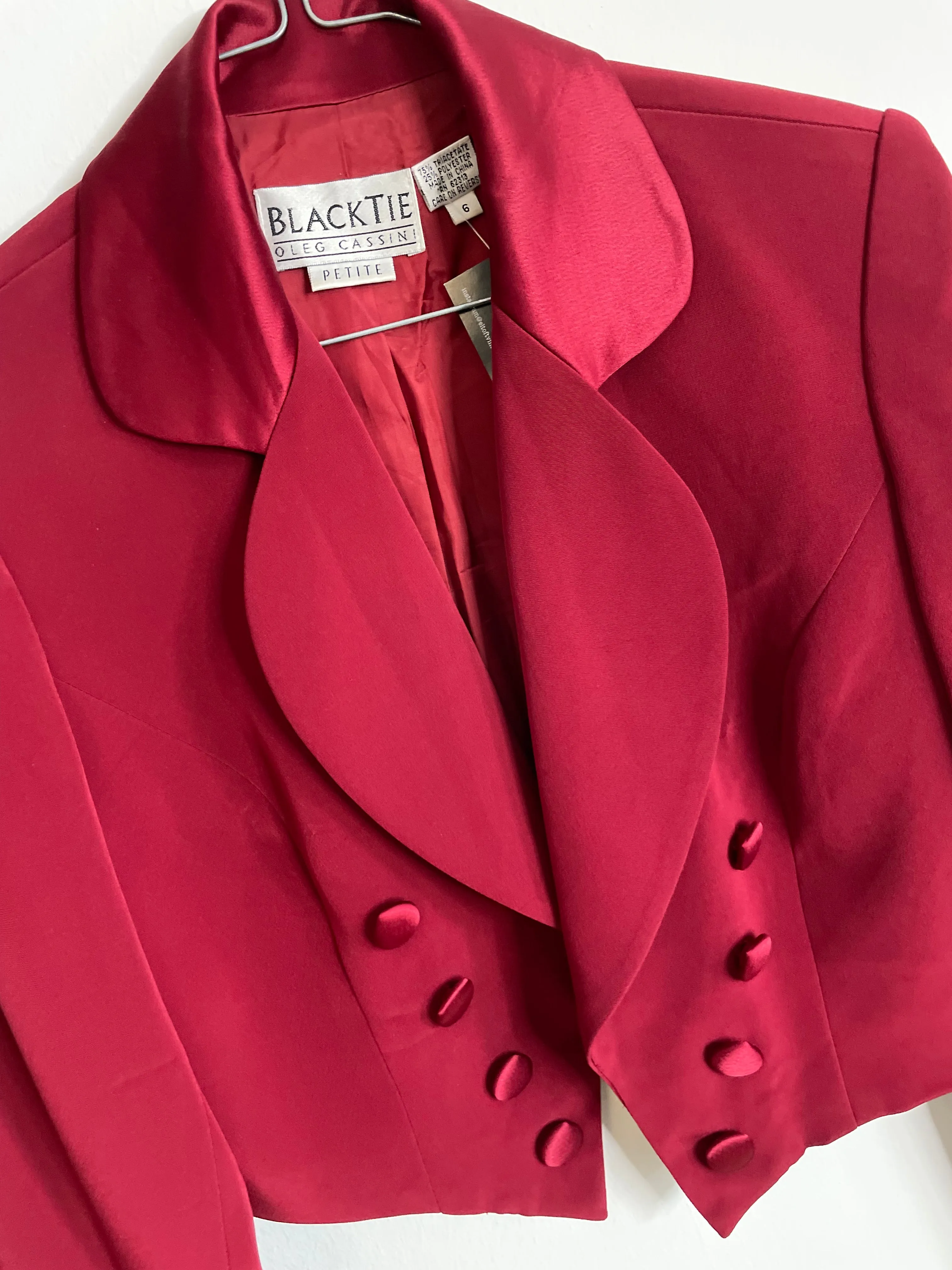 Burgundy Short Tuxedo Jacket