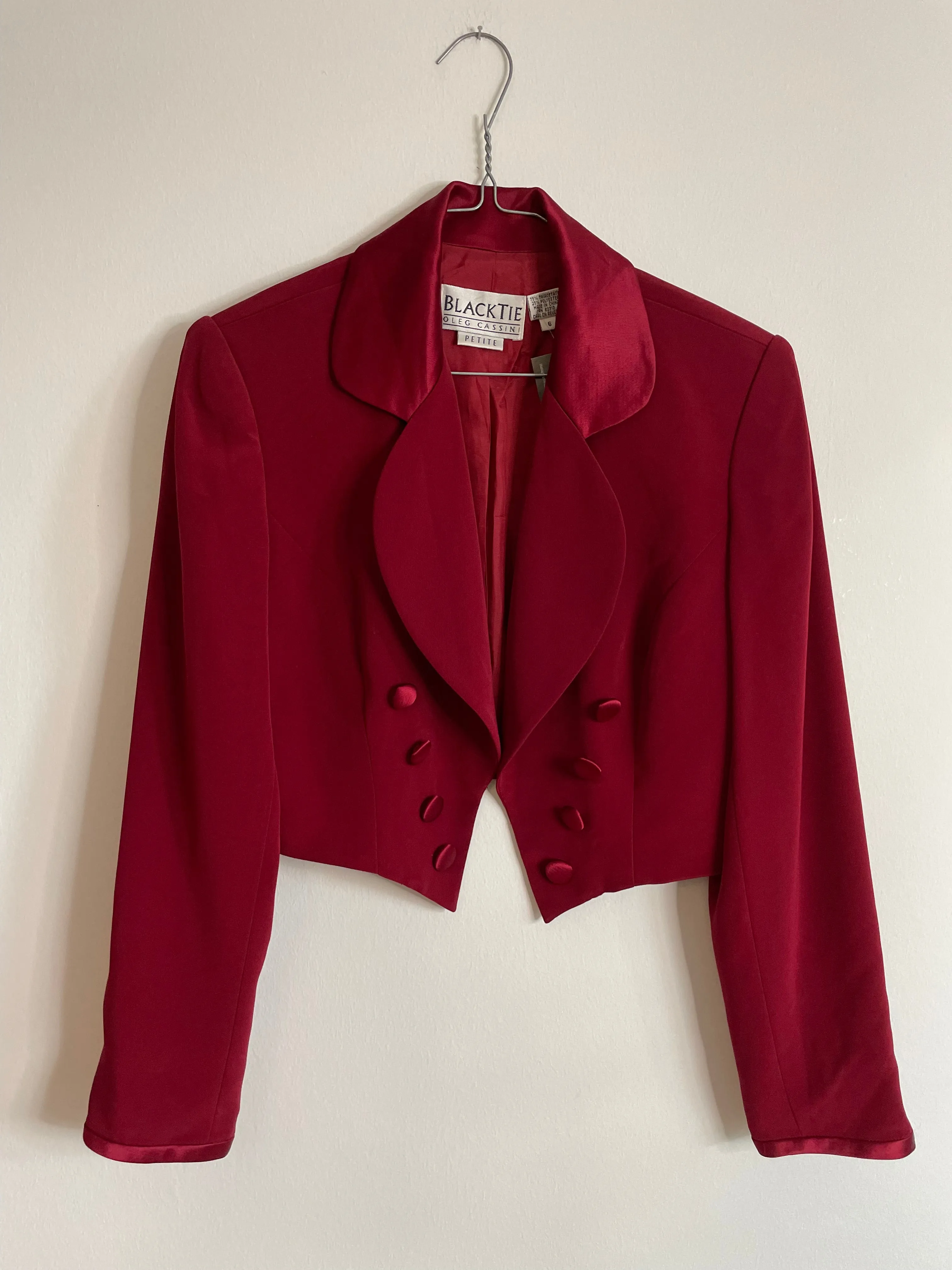 Burgundy Short Tuxedo Jacket