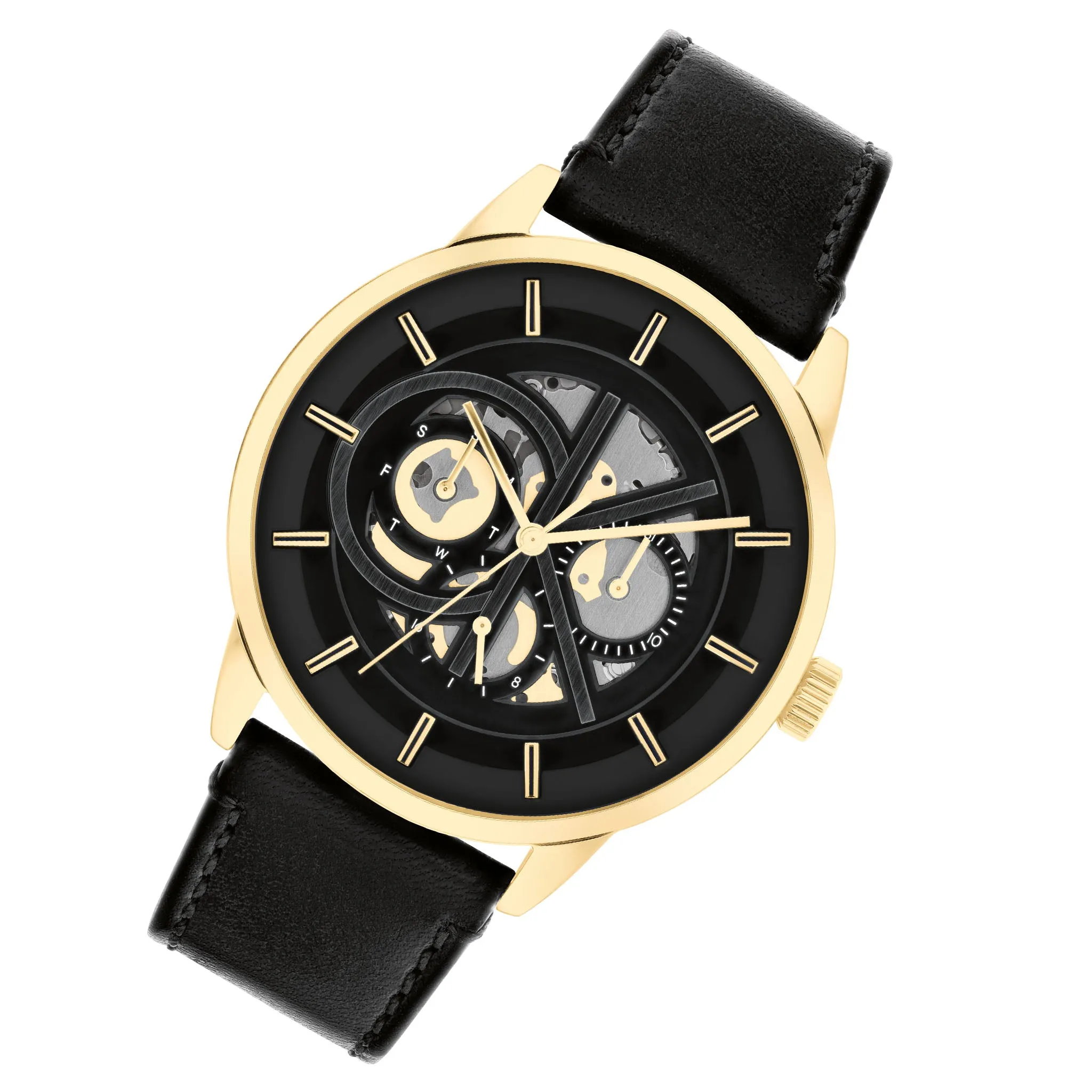 Calvin Klein Black Leather Multi-function Men's Watch - 25200217