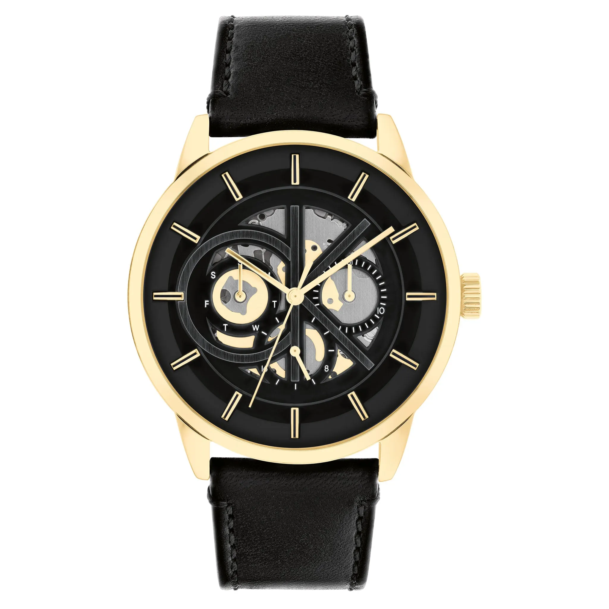 Calvin Klein Black Leather Multi-function Men's Watch - 25200217