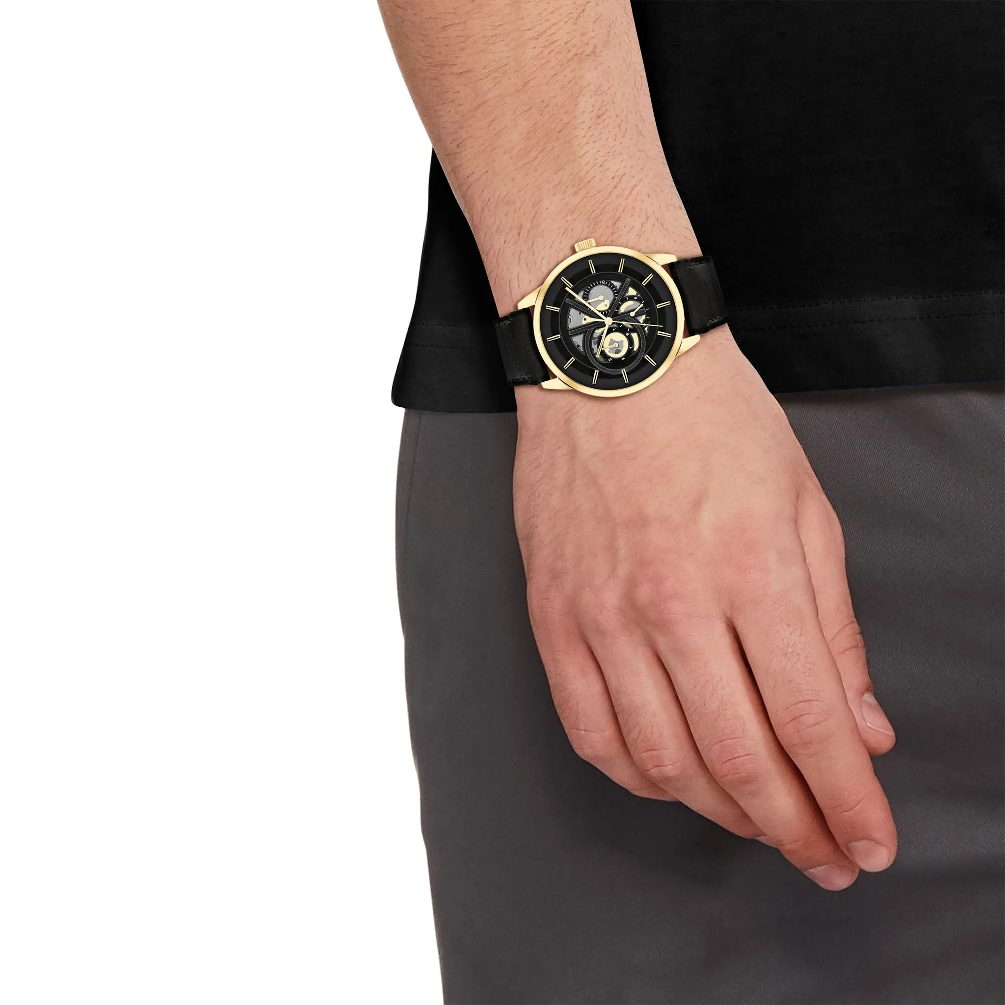 Calvin Klein Black Leather Multi-function Men's Watch - 25200217