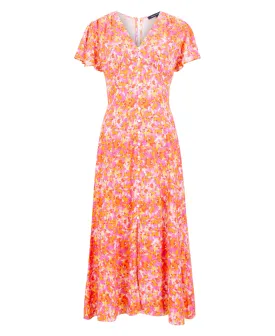Cass Delphine Midi Dress - Persimmon