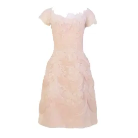 CEIL CHAPMAN 1950s Light Pink Lace Cocktail Dress
