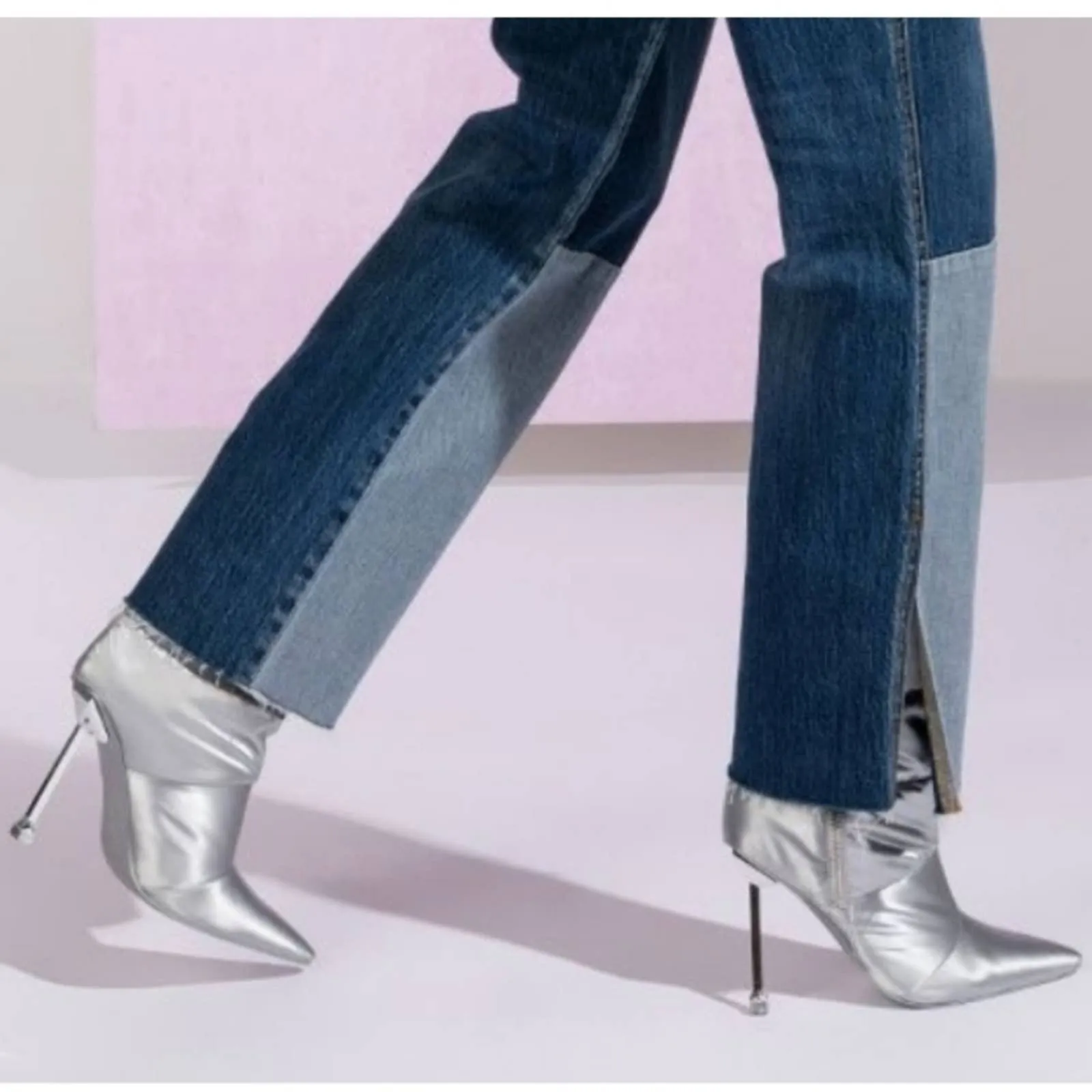 Cello HIGH RISE STRAIGHT LEG PATCHWORK JEANS