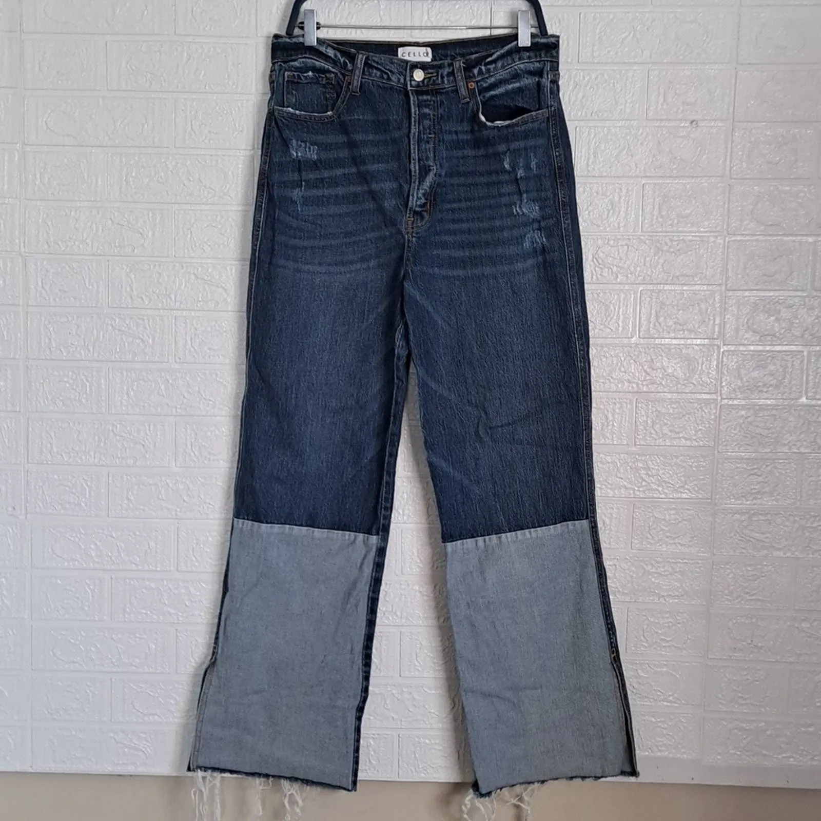 Cello HIGH RISE STRAIGHT LEG PATCHWORK JEANS