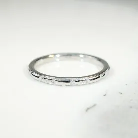 Clean-Lined "Orange Blossom" White Gold Band