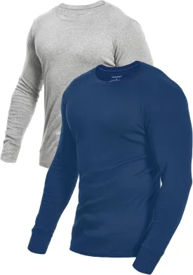 Comfneat Men's 2-Pack Long Sleeve Shirts Cotton Undershirts