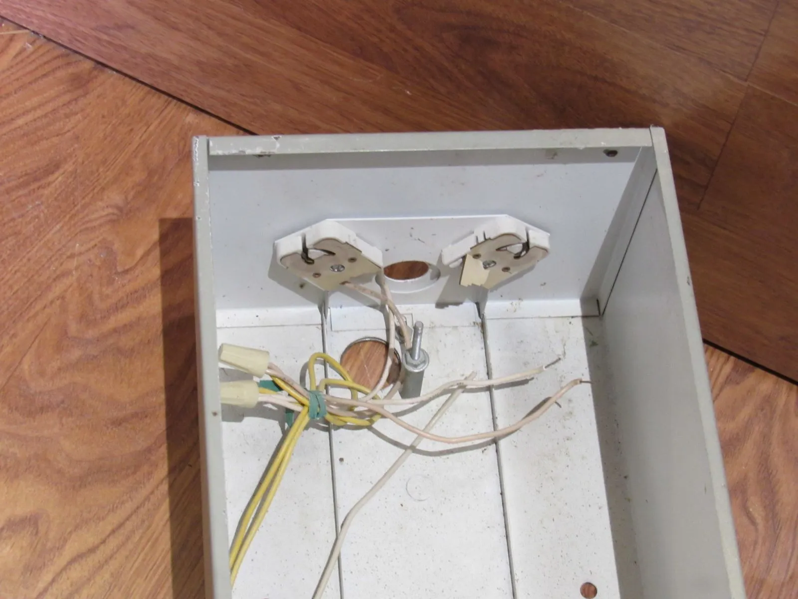 Commercial Ceiling Light Fixture Fluorescent Fire Rated 48-in Gray/White -- Used