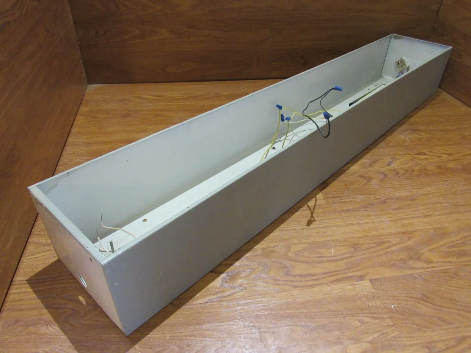 Commercial Ceiling Light Fixture Fluorescent Fire Rated 48-in Gray/White -- Used