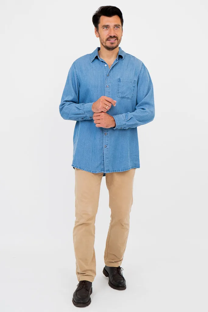 Cory's Men Shirt, Tencel Denim