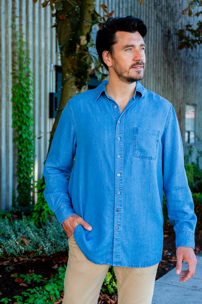 Cory's Men Shirt, Tencel Denim