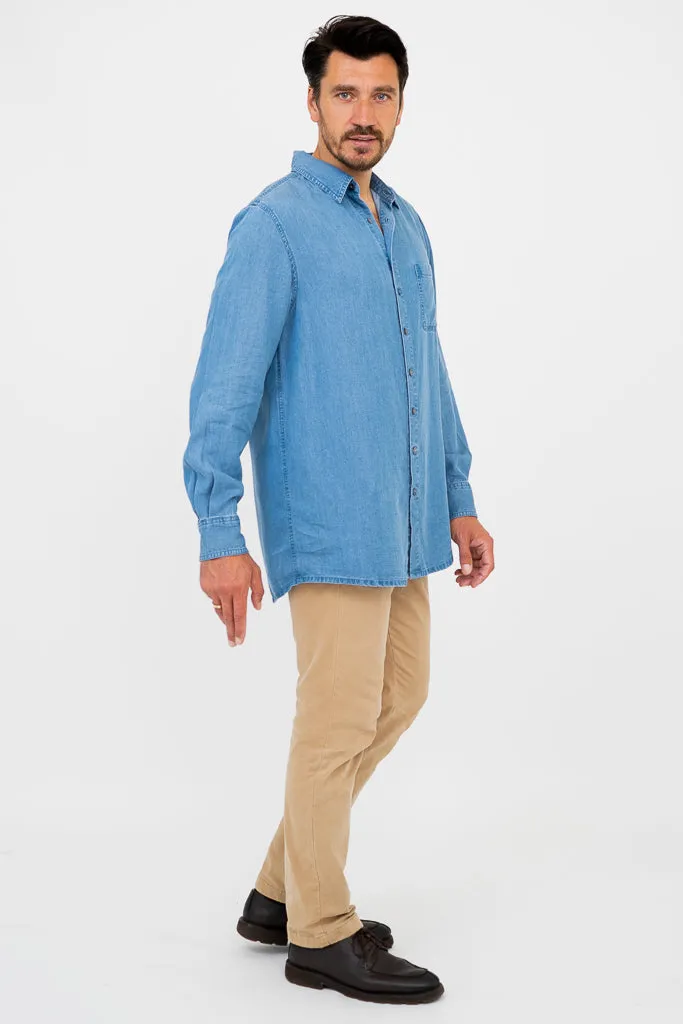 Cory's Men Shirt, Tencel Denim