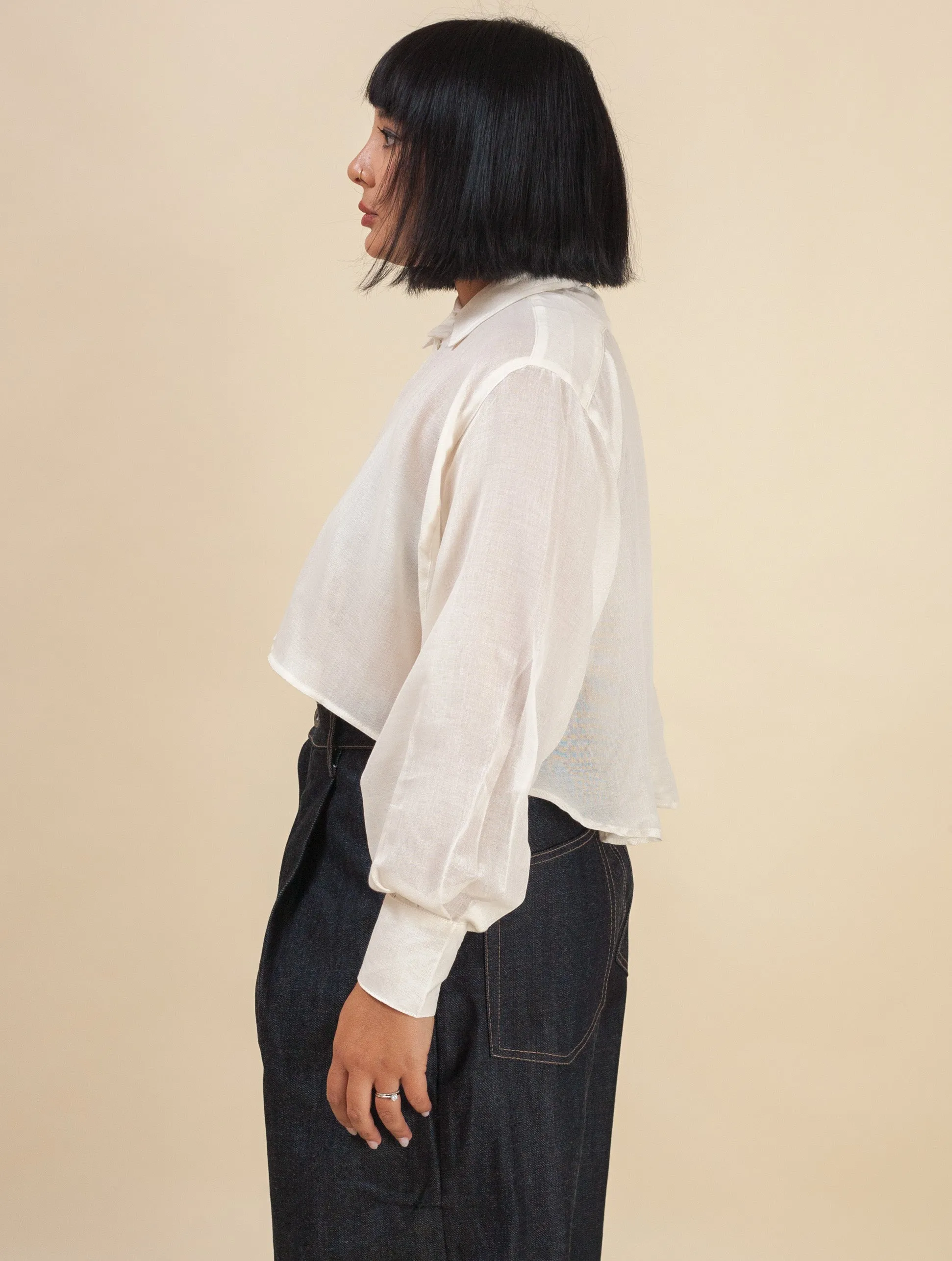 Cropped Shirt Linen (Oatmeal)